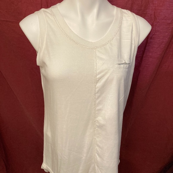 LAST DAY! Gigi Moda White Glittery Tank Top - Picture 1 of 6